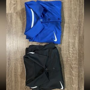 2 Nike Golf Polos Size Larg Royal Blue And Dark Grey